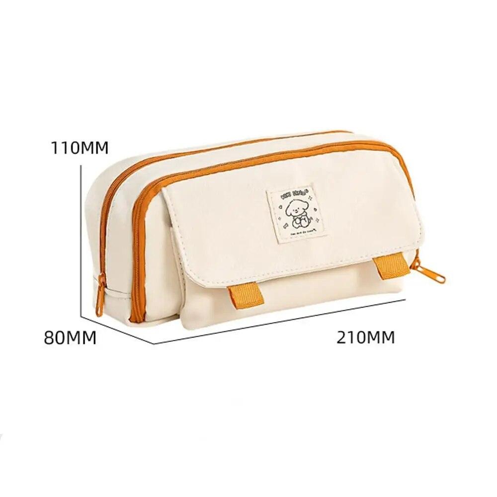 Canvas Pencil Bag Creative Multi-function Portable Pen Case Large-capacity Stationery Case Student School Supplies