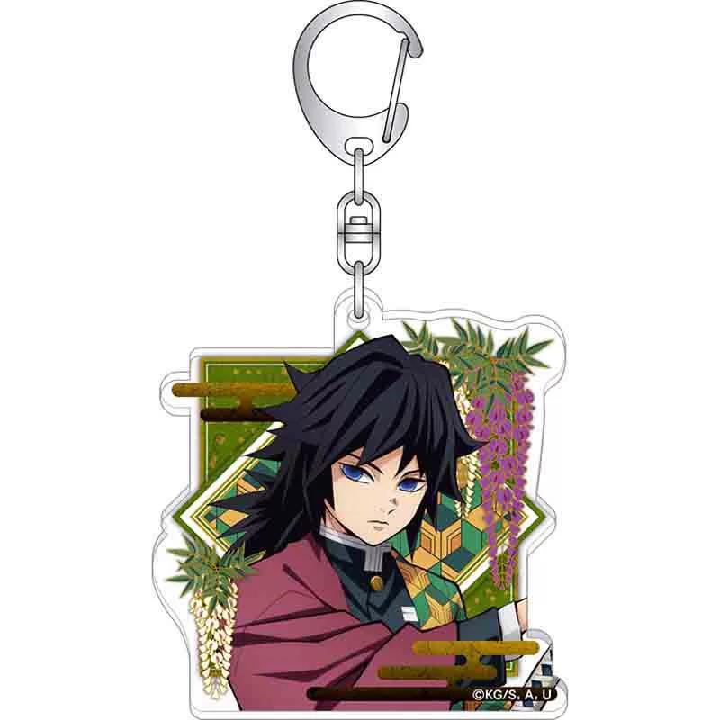Keychain Pendant Anime Demon Slayer Kimetsu No Yaiba Kamado Tanjirou Double Sided HD Bag Pendant Gift For Fans Cosplay Props Jewelry Gift