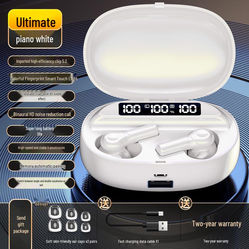 New Wireless Bluetooth D2 Earbuds with Three-Screen Display and Large Capacity Charging Case