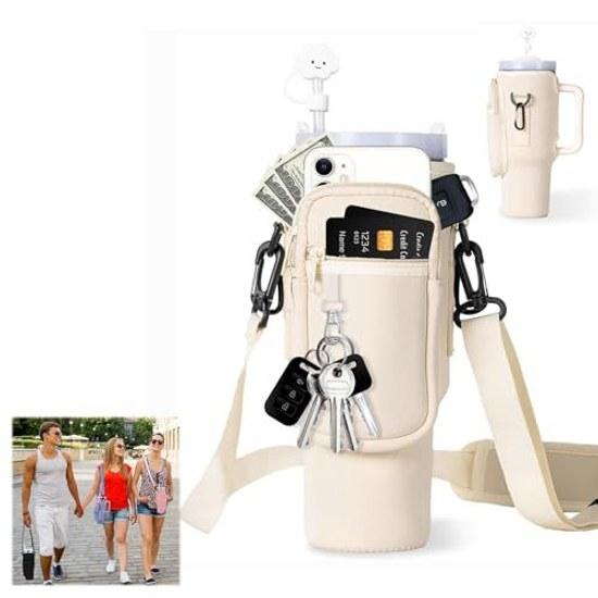 GreenGee Water Bottle Cover Stanley Cup Holder InsulatedCold RetentionAdjustable Carry Bag Adjustable Shoulder Strap Sports Bottles Compatible Case