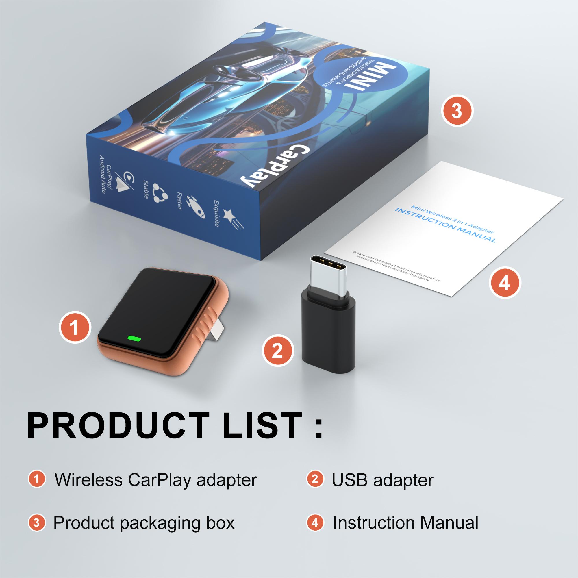 

TEEQ 2-в-1 Беспроводной CarPlay-адаптер Беспроводной Android Auto Адаптер ИИ Умная Коробка Интеллектуальные Системы для Автомобиля С Проводным CarPlay