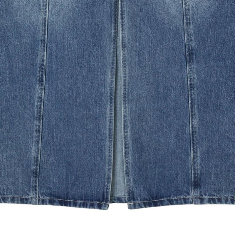 Cutoff Waist Washing Slit Skirt As1ds261