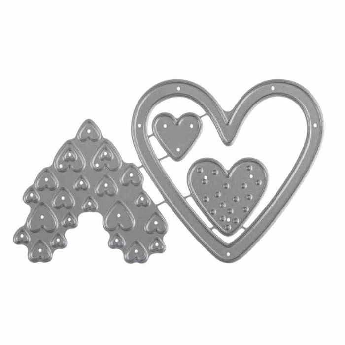 Matrice de découpe en métal 7,6 x 4,5 cm - Cœurs