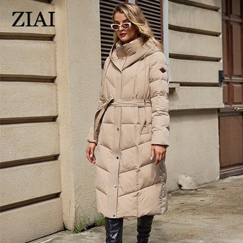 Astrid Winter Women Parka Hooded Belt Thick Warm Cotton Fashion Outerwear Long Down Jacket Quilted Coat Female Clothing ZR-30216