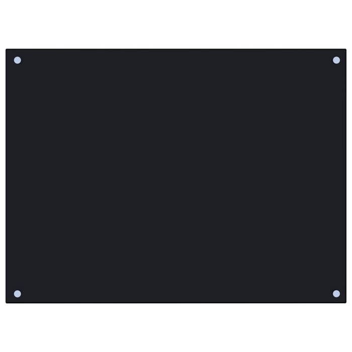Dosseret de cuisine - VIDAXL - Noir - 80x60 cm - Verre trempé - Protection anti-éclaboussures