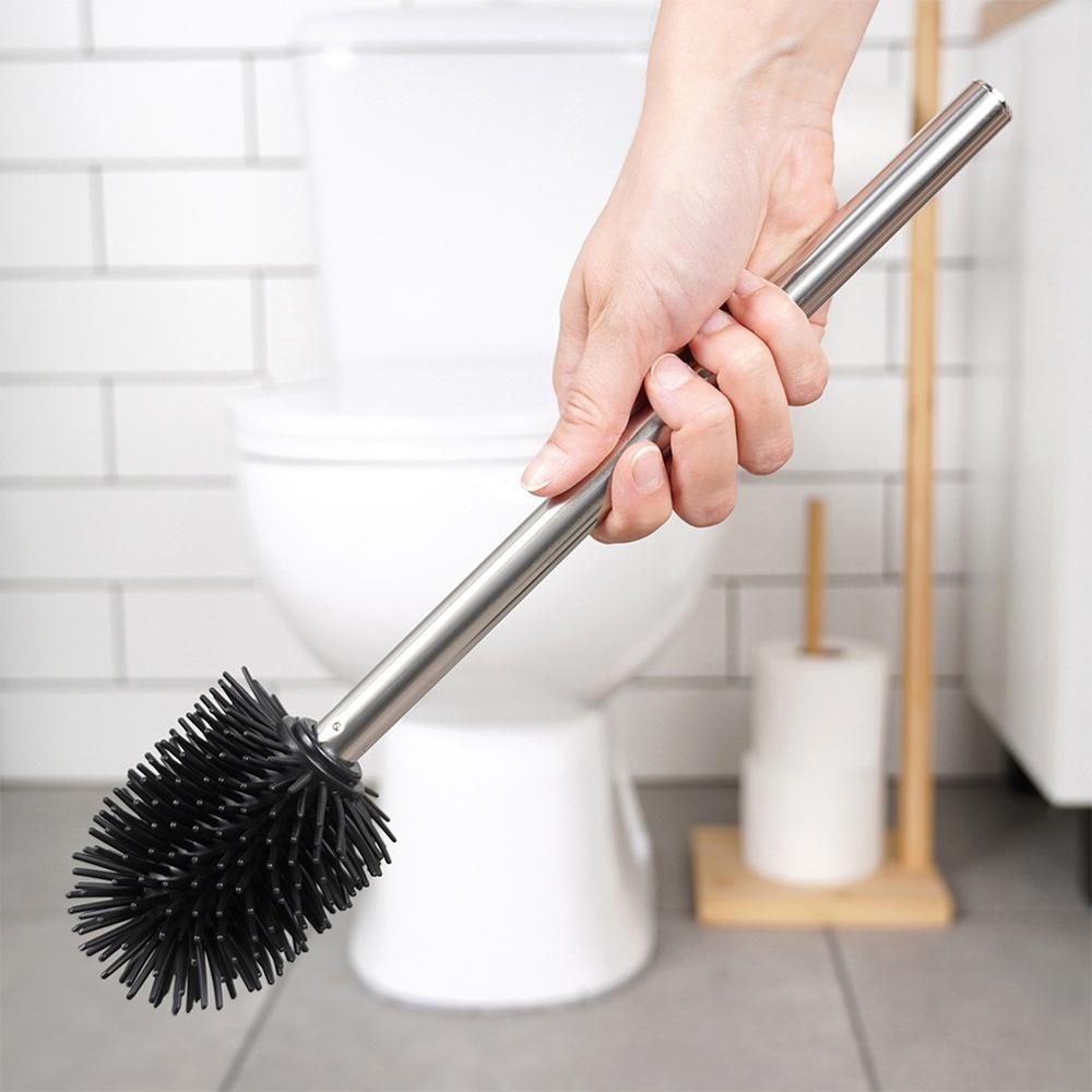 Silicone toilet brush, black, spare, 35 cm