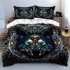 Geometric Wolf Design Three-Piece Set Exquisite Three-Piece Bedding Set Gift For Kids And Adults