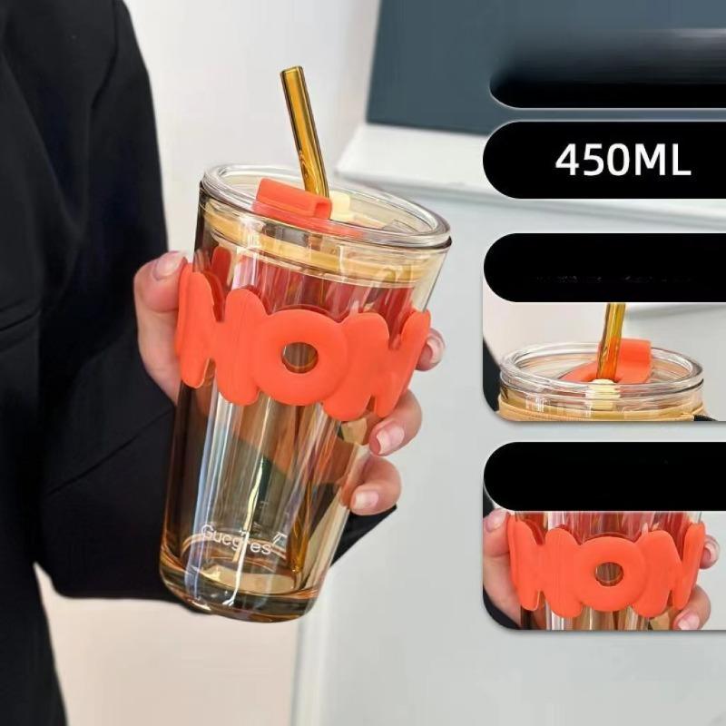 High Appearance Level Deer Cup Glass Water Cup Bamboo Joint Cup Coffee Beverage Straw Cup