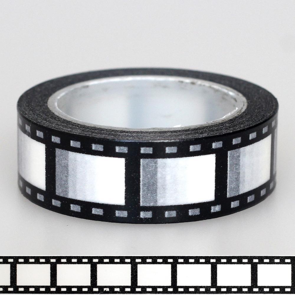 

10M*15mm Tape Camera Roll Print Scrapbook DIY Sticker Decoration Japanese Tape Paper Black White Edges Two Styles 10m