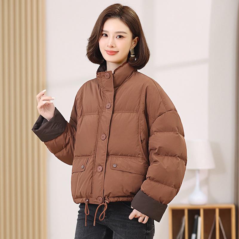 Women's 2024 New Style Thickened Down Jacket - Short, Loose, Petite Fit, White Duck Down, Warm Mom Fashion Coat