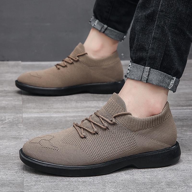 Tide Men's Office Business Walking Shoes Young Male Students Walking Casual Sneakers Soccer Footwear