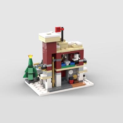 Stadt Haus Weihnachten Kleines Winter Rathaus Passend Winter Dorf Feuerwehrhaus Winter Dorf Sets Bausteine Kinder Spielzeug Geschenk