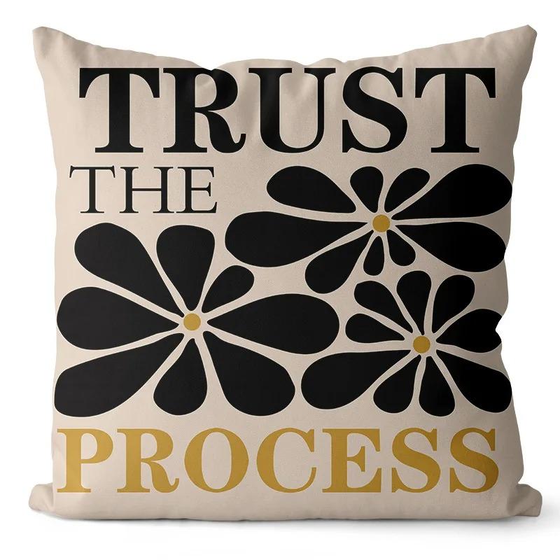 Office Living Room Home Pillowcase Black and White Simple Abstract Pattern Pillowcase Car Ornaments