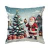 Short Plush Material Pillowcasehome Decor Christmas Scenes: Santa, Deer, Bird, Snowman Pattern Cushion Cover Suitable For Sofa B