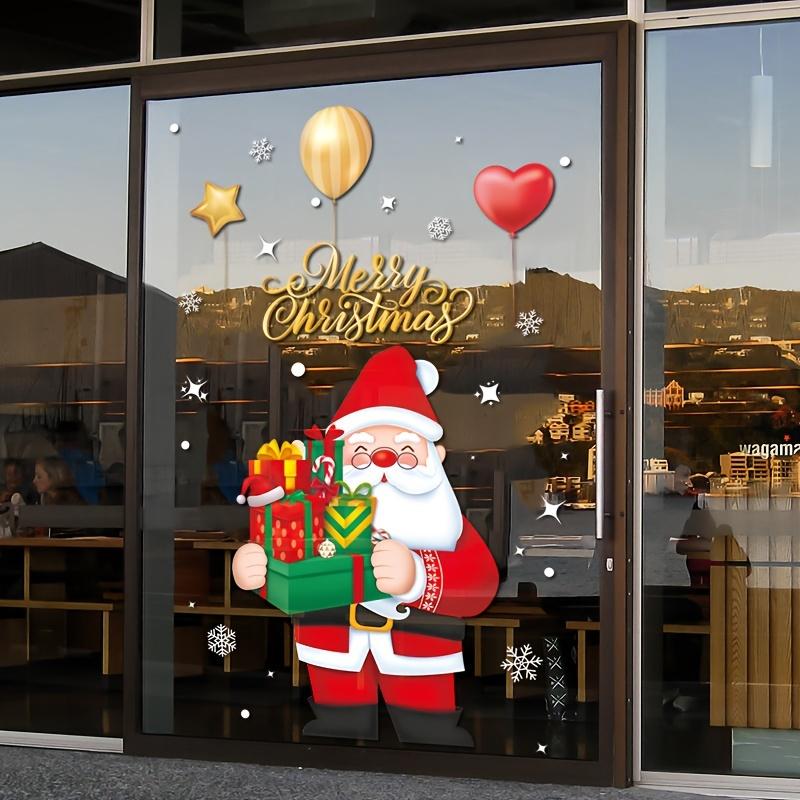 Cartoon Weihnachtsmann Fensteraufkleber Weihnachten Geschenk Schneeflocke Ballon Elektrostatische Aufkleber Frohe Weihnachten Deko Noel Frohes Neues Jahr