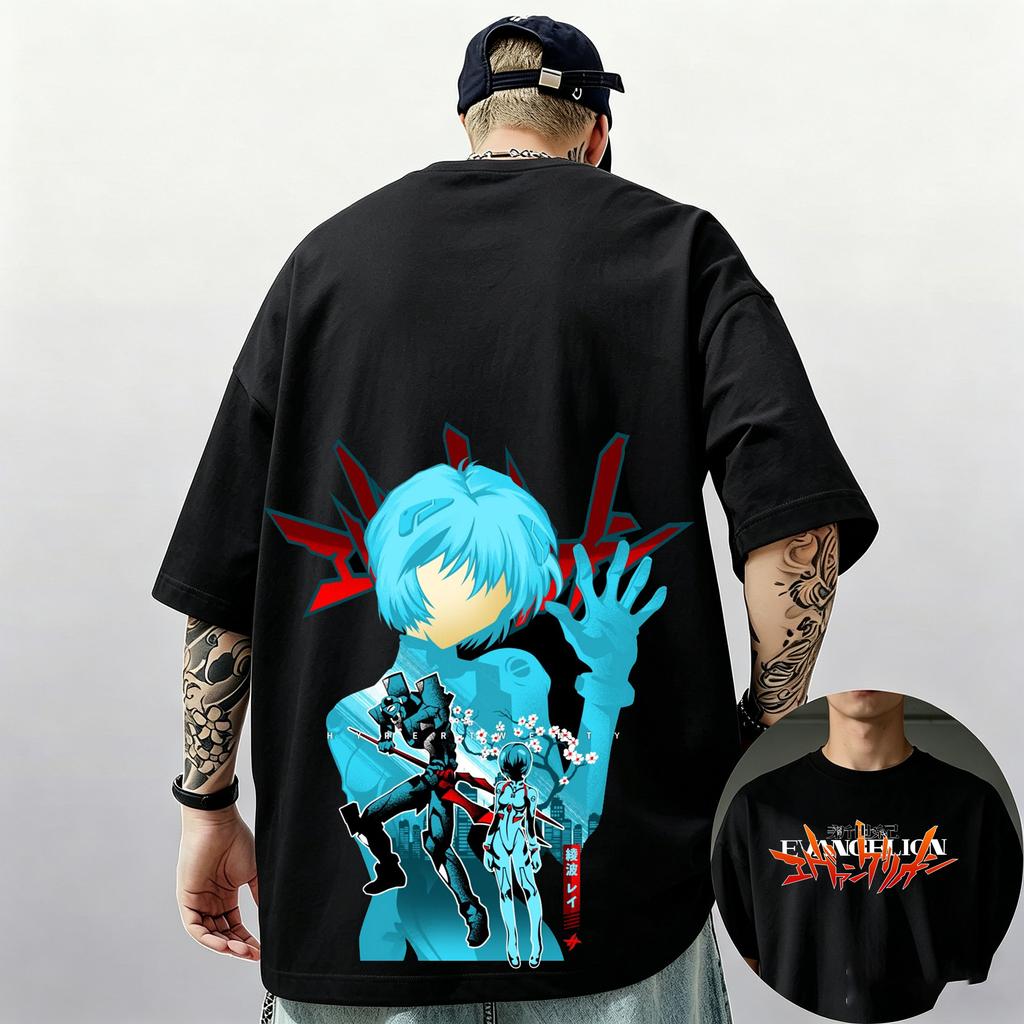 2026 Summer New Arrival Evangelion Pattern Street Style Print ShortSleeve TShirt Y2K Style Suitable for Both Unisex and Unisex