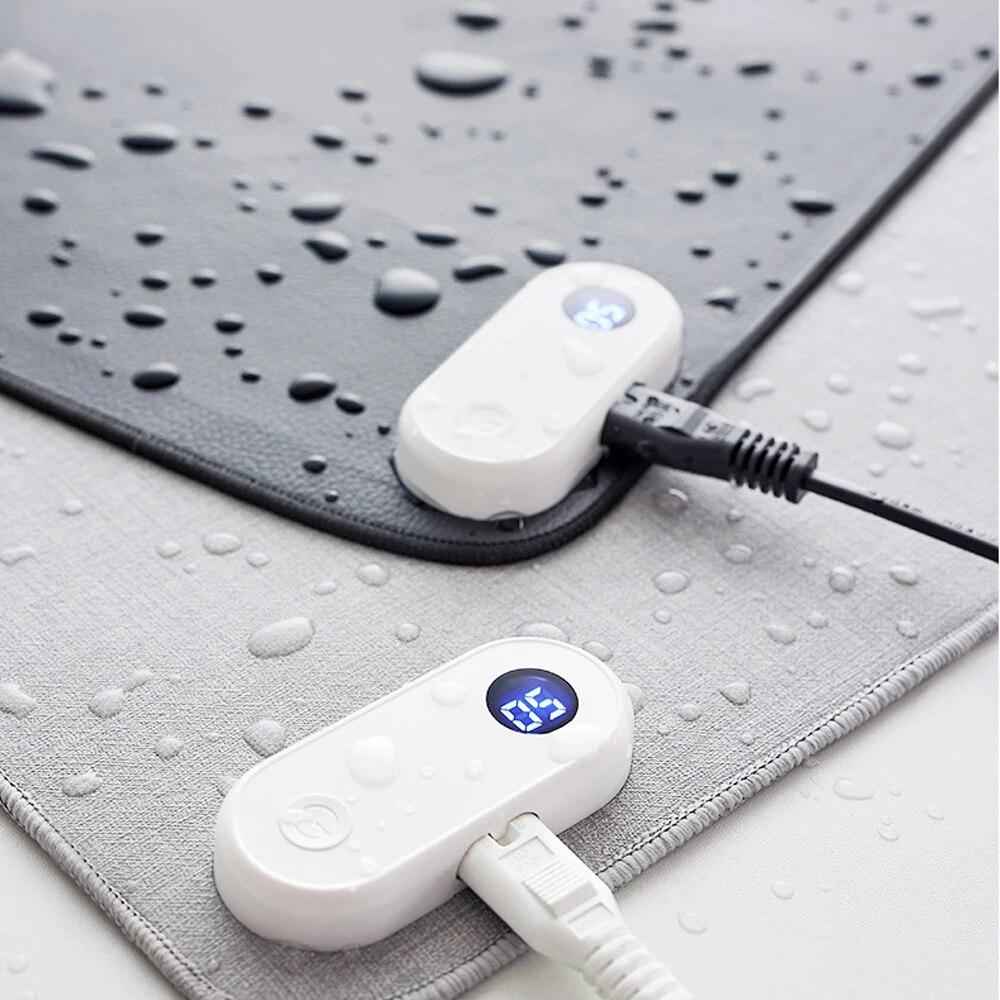 Mouse Pad elétrico de aquecimento para escritório, mesa digital com display, aquecimento de inverno, tapete de mesa à prova d'água