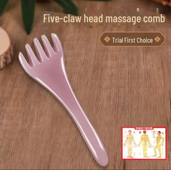 Kopfhautmassagegerät mit fünf Krallen: Akupressur-Kamm zur Entspannung und Dekompression