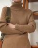 Women's High-Neck Striped Wool Sweater – Thick, Soft, Versatile Knit for Autumn/Winter