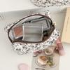 Portable Corduroy Pen Bag Fresh Floral Line Rose Pattern Cosmetic Bag Multi-function Floral Storage Bag Women Men