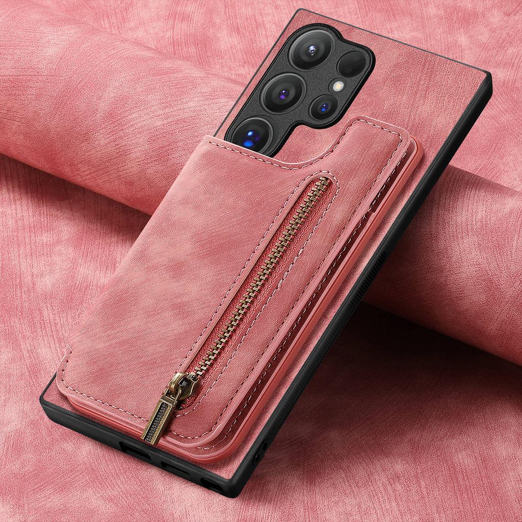Zipper Cards Solt Wallet Leather Double Buckle Magnetic Case For Samsung Galaxy S24 Ultra S23 Plus S22 A55 A35 A15 A05 Cover