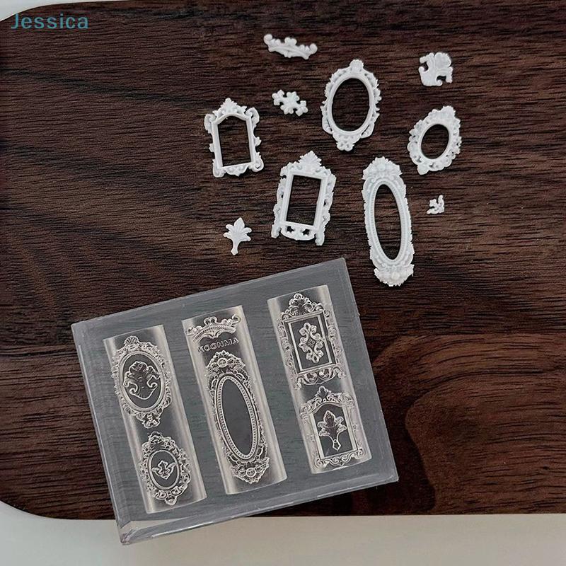 Cornici Foto in Silicone 3D a Rilievo Statuetta Angelo Stampo per Unghie Decorazione Unghie Fai da Te Modelli Trasparenti per Manicure