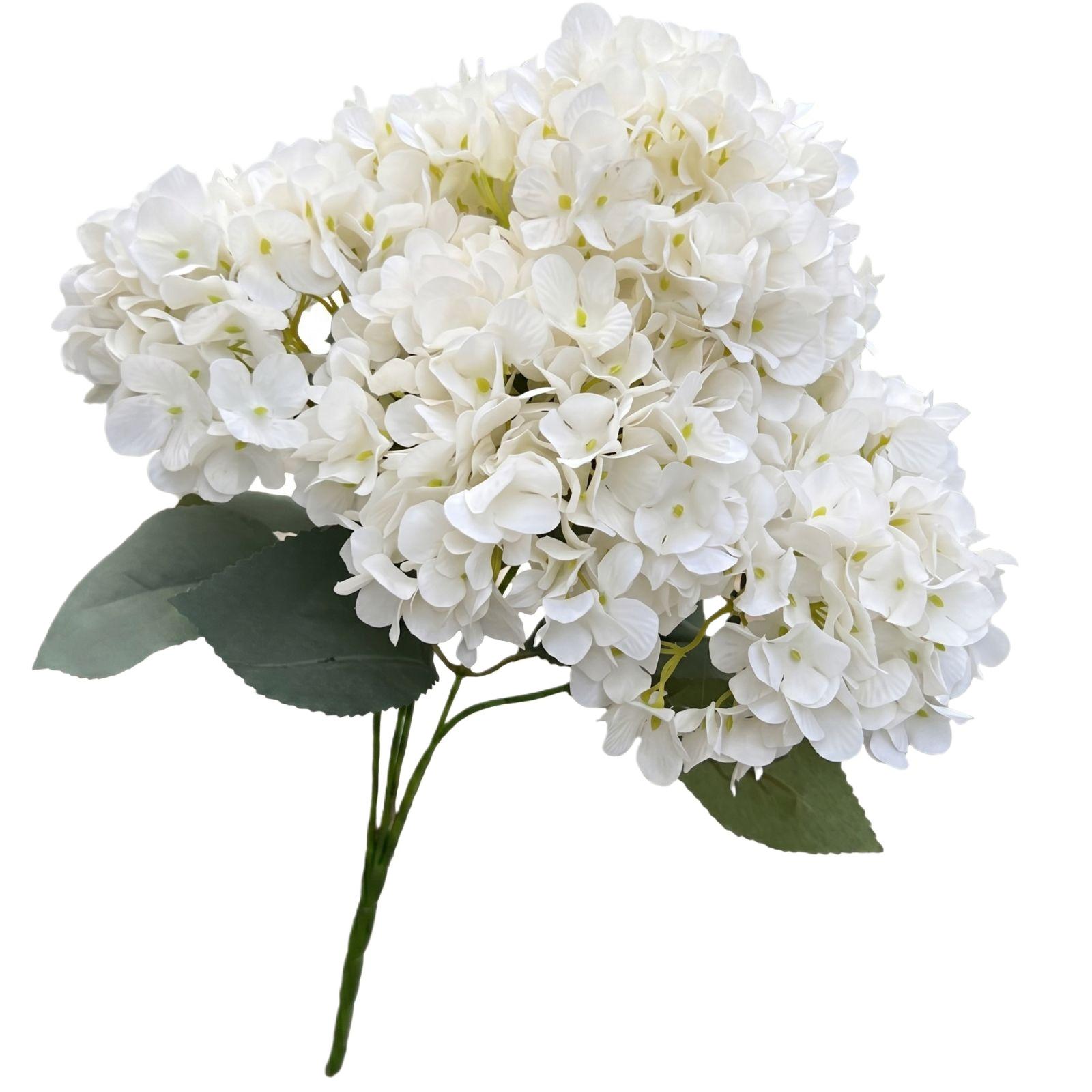 

Artificial Hydrangea Silk Flower Bouquet 5 Heads Realistic Faux Floral Arrangement for Porch Garden Yard Wedding Decoration One Size бежевий