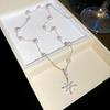 Super flash zircon mango pearl stud earrings necklace set, new light luxury and high-end sense, great-looking and exquisite jewelry.