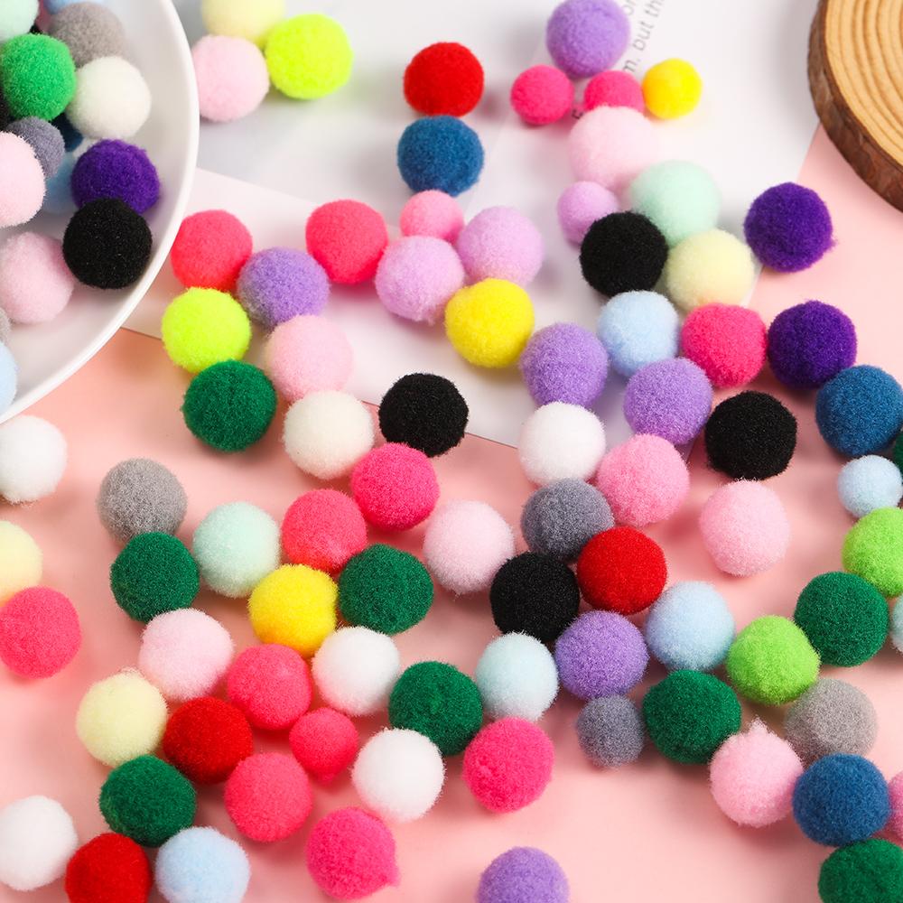 50pcs 10/15mm Multicolor Soft Fluffy Ball Pompom Plush Balls for DIY Sewing Holiday Decorations and Jewelry Making Supplies