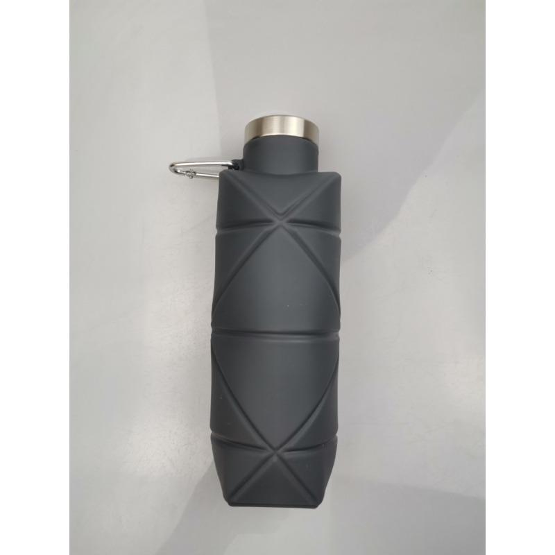 700ml Stainless Steel Folding Cup with Cover Portable Outdoor Sports Water Bottle Silicone Pocket Design 700ml