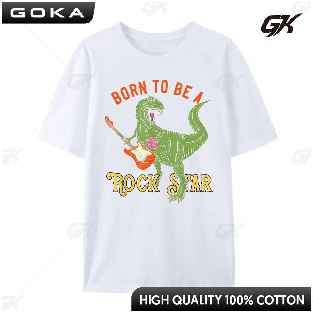 Born To Be A Music Legend Prehistoric Creatures Graphic Printed T Shirt Oversize Man Tops Tees National Flag Day