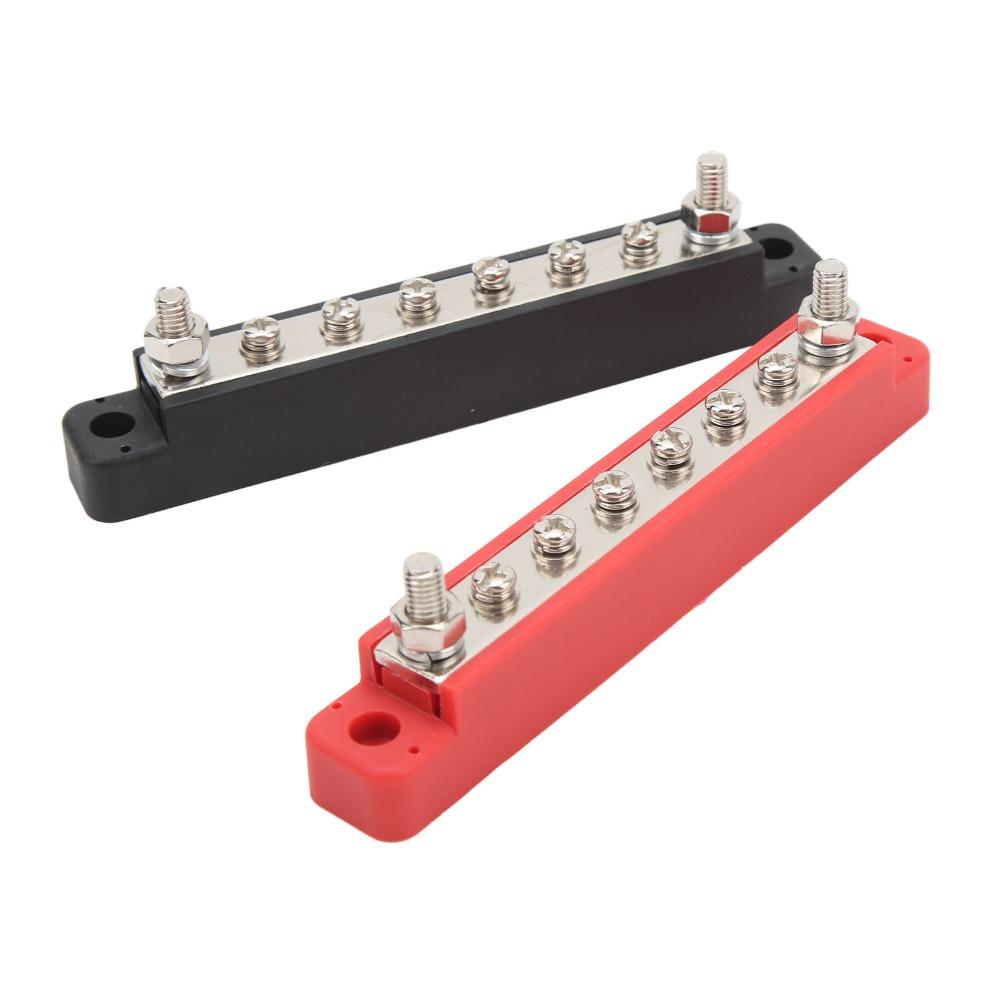 1 Pair Power Distribution M6 Power Distribution Block 150A DC12V to 48V Battery Bus Bar Distribution Terminal Block Vehicle Use