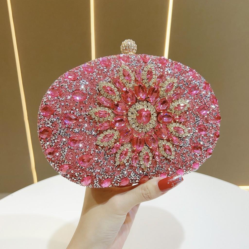 Borsa da Sera Girasole Diamante d'Acqua Pochette Lussuosa con Perline per Eventi Formali
