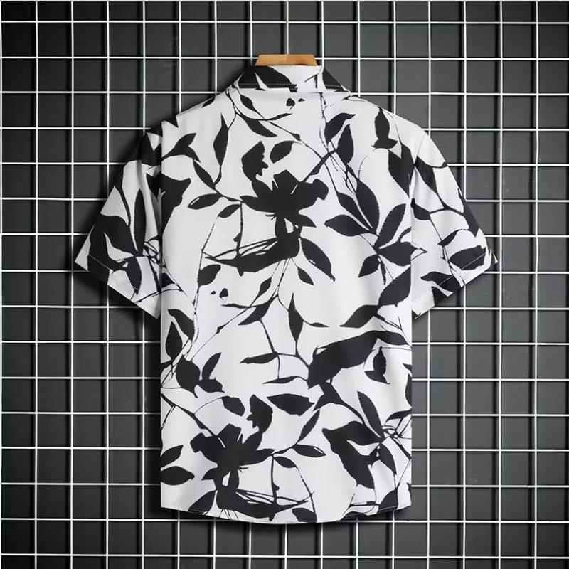Completo estivo da uomo in seta ghiacciata con camicia e pantaloncini - Asciugatura rapida, Trendy Casual Beachwear