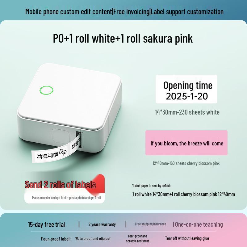 Portable Bluetooth Thermal Label Printer for Price Tags and Smart Labels
