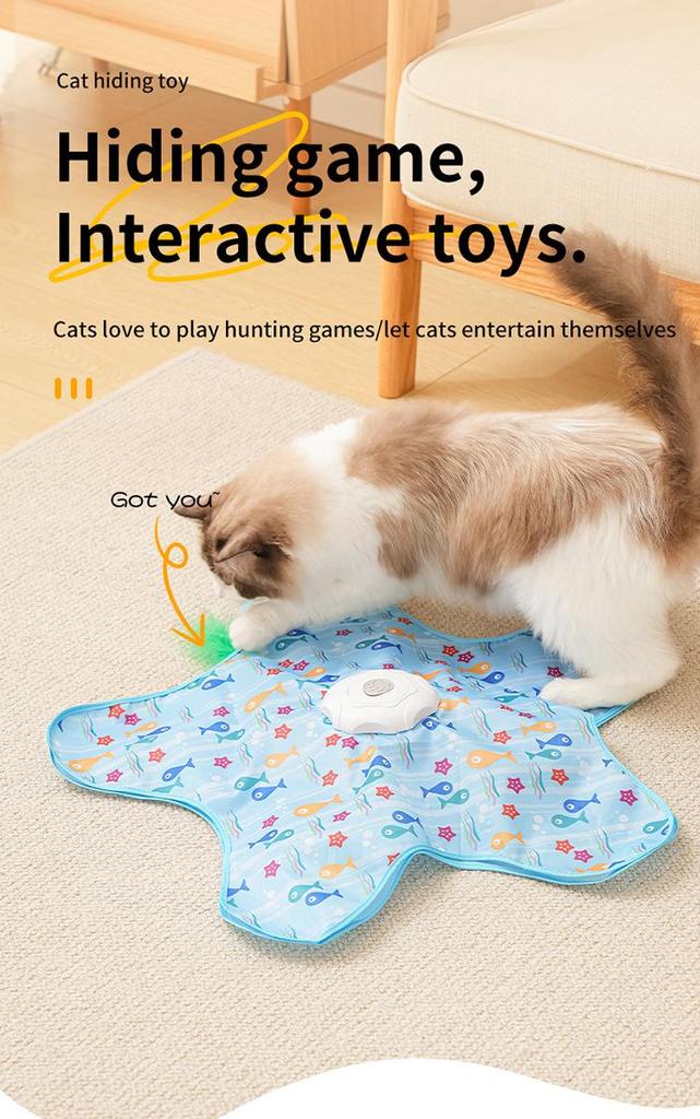 Interactive Cat Teaser: Self-Entertainment Hiding Turntable Toy