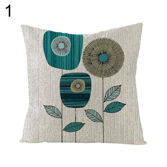 Line Flower Fish Geometric Pattern Cushion Cover Pillow Case Sofa Chair Decor