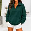 Women S Half Zip Polo Neck Loose Long Sleeve Pullover Sweatshirt