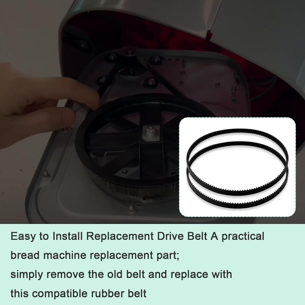 Compatible Bread Machine Drive Belt for Sunbeam 5891, 5891-33 and Rosewill R-BM-01, Bread Maker Motor Rubber Belt Replacement, 2PCS