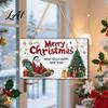 Christmas Tree Hanging Wood Decor Santa Wooden Round Wall Decor Vintage Ornaments Party Supplies Sign for Door Window Wall Farmhouse Holiday