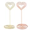 10Pcs Table Number Stands Layered Heart Style Stable Base Electroplated Metal Place Card Holder for 