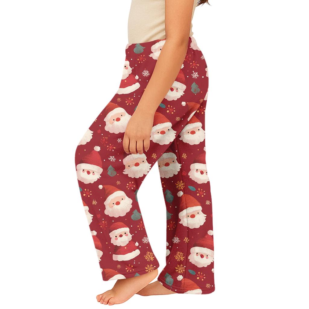 Children's Winter Pants Full Length Long Christmas Printed Pants