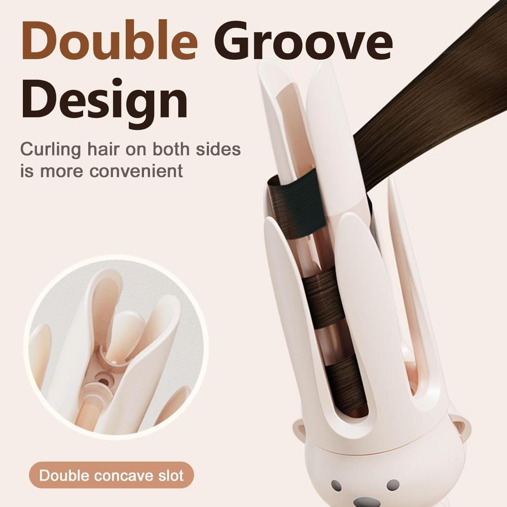 Automatic Curling Iron, 2026 New Cute Automatic Curling Wand, 3 Temperature Settings, Anti-scald and Anti-tangle Rotating Curling Wand