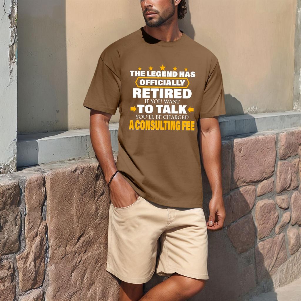 Men's Popular T-shirt Printed Round Neck Short Sleeve T-shirt