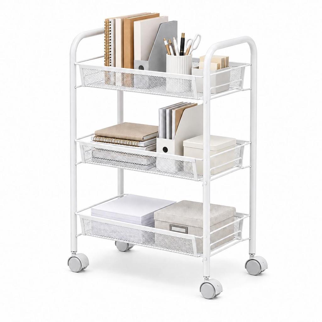 Mobile Multi-Layer Storage Cart for Kitchen and Bathroom