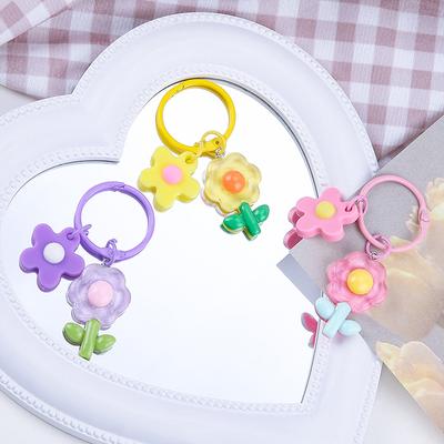 Portachiavi a forma di fiore color caramella, portachiavi floreale color caramella, ciondolo per zaino, custodia per auricolari, decorazione da appendere, accessori per chiavi auto