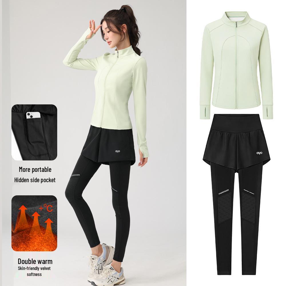 Autumn & Winter Quick-Dry Two-in-One Velvet Sports Pants for Running & Outdoor Fitness