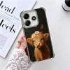 Cute Highland Cow Plating Phone Case For Xiaomi Redmi Note 14 15 Pro Plus 13 12 11 11S 11T 10 9S 9 5G Anti-Fall Airabag Cover