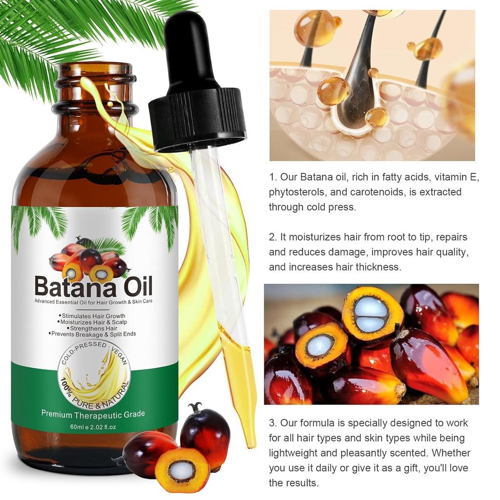 Rosemary Oil 100% Pure & Natural for Hair Growth Batana Oil Scalp Skin Eyelash Eyebrow Care 60 ml