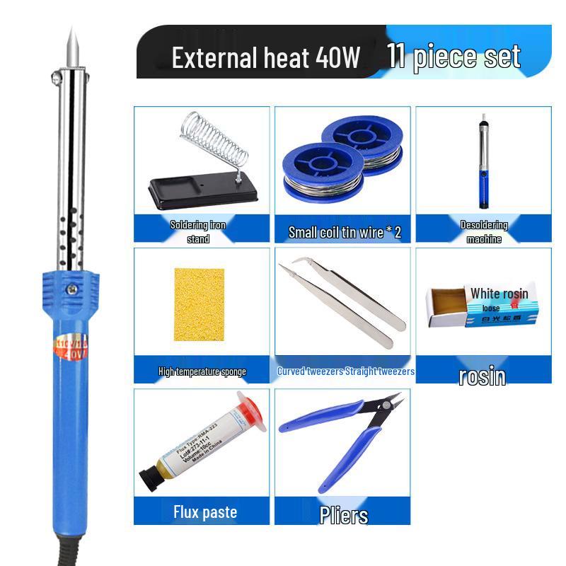 Set Fier de Lipit Electric 40W/60W cu Mâner de Cauciuc Izolat Termic și Unelte, 220V